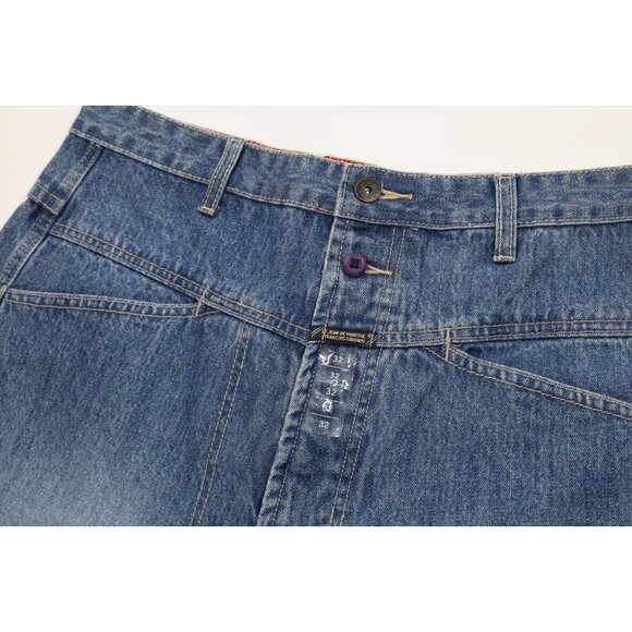Deadstock Vtg 90s Marithe Francois Girbaud Mens 32 Loose Denim Jean Shorts Blue - Picture 5 of 11